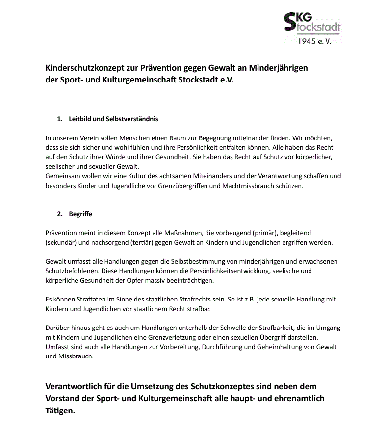Kinderschutzkonzept Startseite Kinderschutzkonzept
